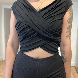 Black cropped top